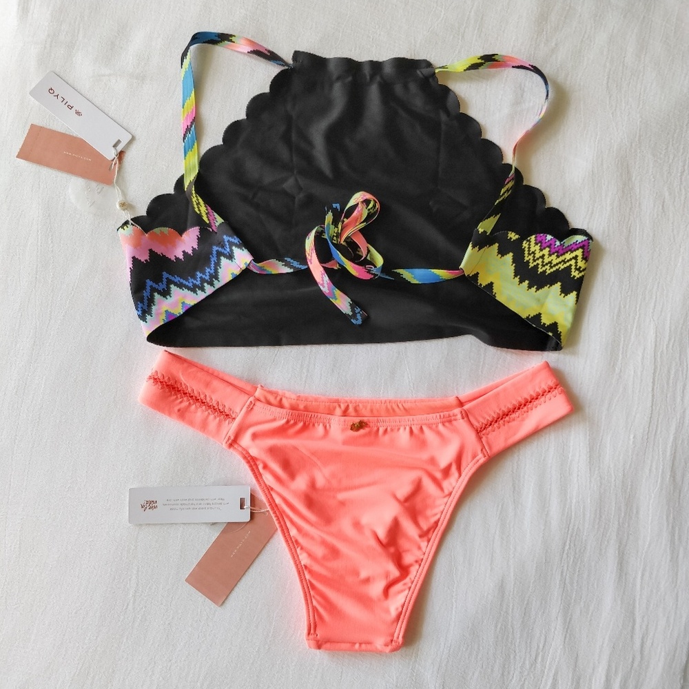 NWT Pilyq Multicolored Swimsuit Top and Bottom